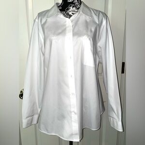L.L. Bean Women’s White Long-Sleeve Dress Shirt Wrinkle free